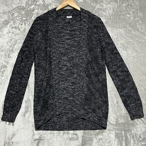 J Crew Open Front Cardigan Sweater Womens Sz M Black Cabincore Casual Academia